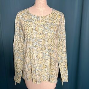 Nautica Long Sleeve Button Up Blouse Relaxed Fit